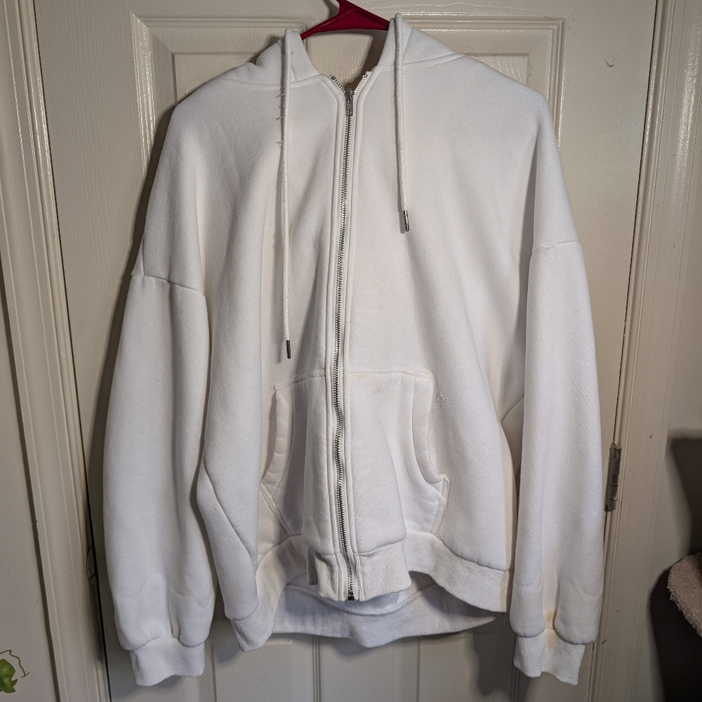 Women's Classic White Zip-Up Hoodie